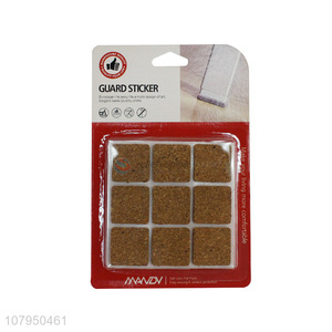 Yiwu exports brown cork mat non-slip mute table foot mats 9pcs