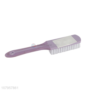 Yiwu wholesale purple plastic long handle shoe brush laundry brush