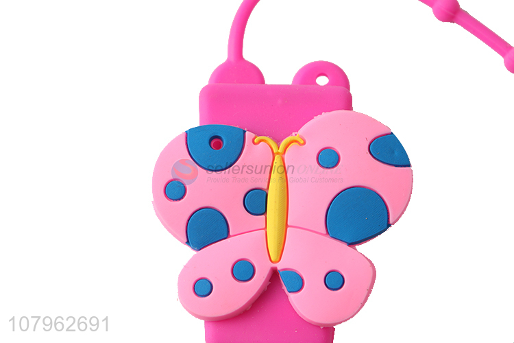 Latest arrival cherry aroma kids travel hand gel with silicone holder