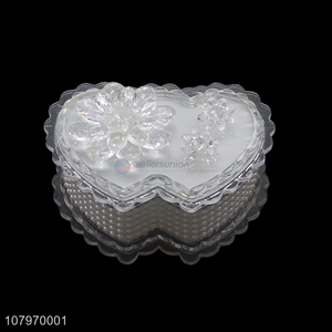 Wholesale luxury double-heart shaped plastic jewelry box ring holder