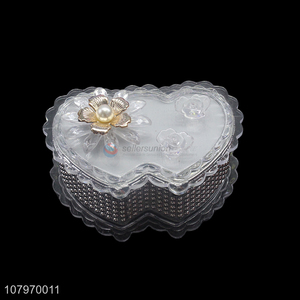 Online wholesale exquisite double-heart shaped plastic jewelry box case