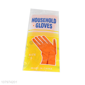 Yiwu wholesale orange rubber gloves household cleaning gloves