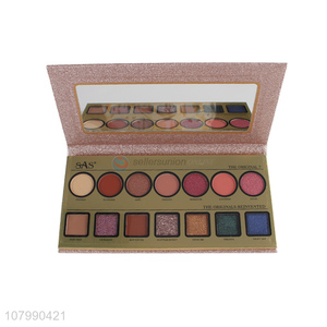 Hot selling 14 colors high pigment glitter eyeshadow palette with mirror