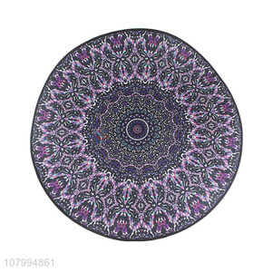 wholesale Price Purple Round Printed Carpet Decorative Floor Mat