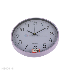 China wholesale purple round wall clock creative simple clock