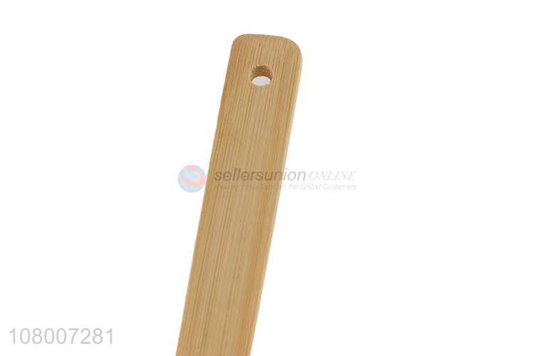 Hot selling bamboo long handle household kitchen utensils slotted spatula
