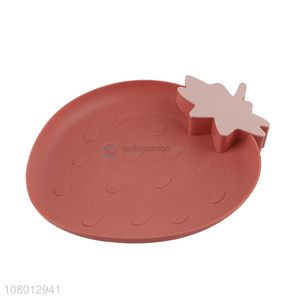 Good price pink plastic fruit plate strawberry plate wholesale