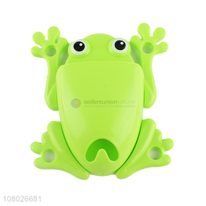 Wholesale bathroom product cartoon frog shaped plastic toothbrush holder