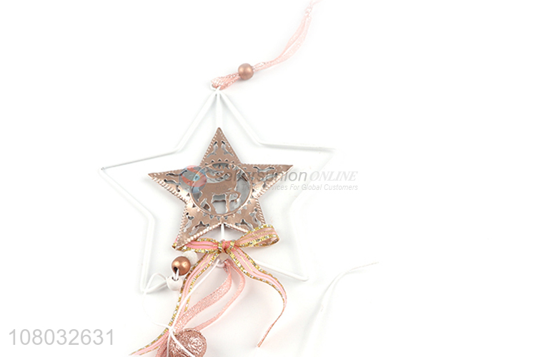 Factory direct sale iron star shape christmas hanging ornaments