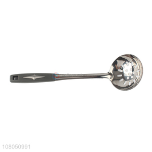 Factory price household stainless steel slotted ladle spoon