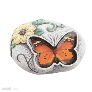 Factory direct sale butterfly on rock garden décor