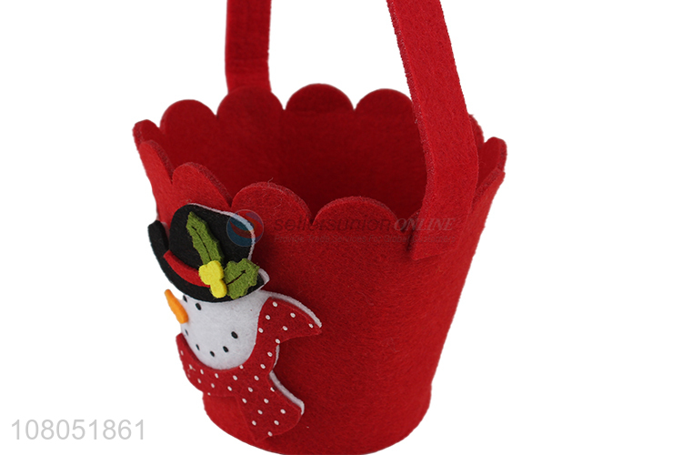 Hot sale christmas style non-woven fabric hand candy bag
