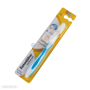 New arrival blue plastic household toothbrush with sheath