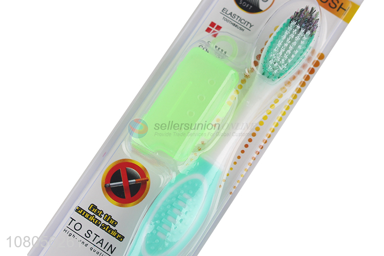 Top sale soft bristle travel toothbrush with toothbrush cover