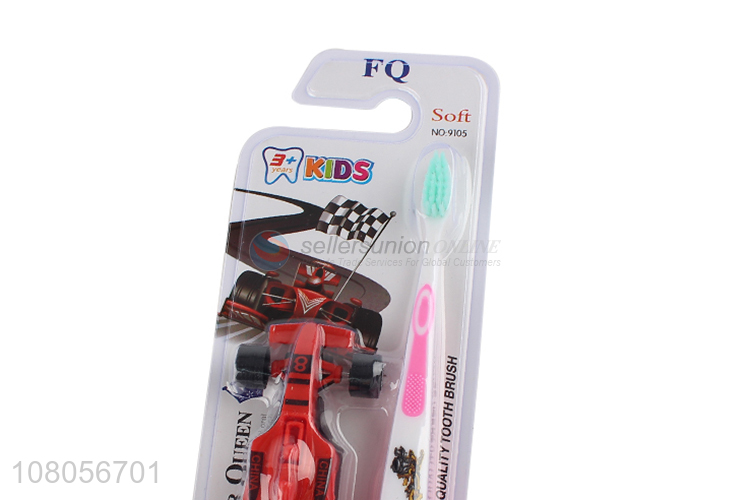 Wholesale plastic portable travel toothbrush with toy car