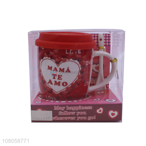 Good Quality Ceramic Cup With Spoon For Gift