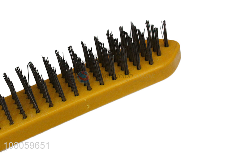 Good quality plastic handle steel wire brush rust removal brush