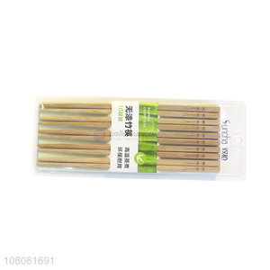 Top Quality 10 Pairs Eco-Friendly Bamboo Chopsticks For Home