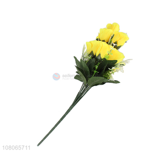 Good price yellow 9heads artificial flower for home décor