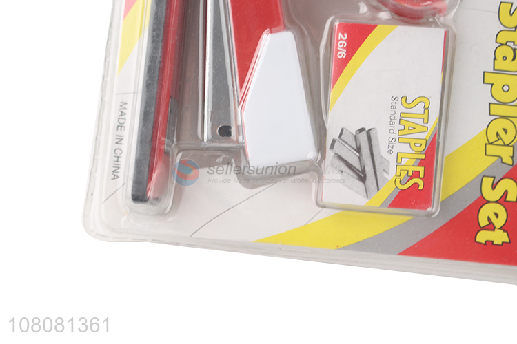 Best selling large standard 26/6 stapler set with staples, stapler remover
