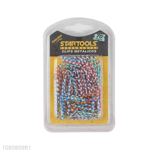 Hot selling office school supplies colorful metal paper clips iron bookmarks