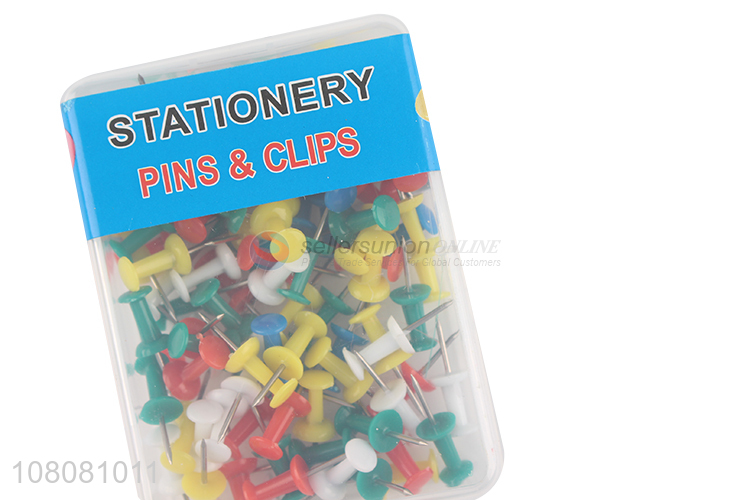 High quality colorful plastic head push pins thumbtacks office tacks