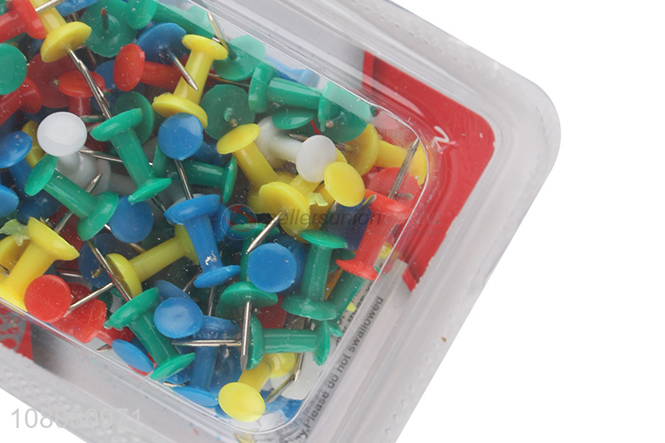 New hot sale colorful plastic head steel point push pins thumbtacks