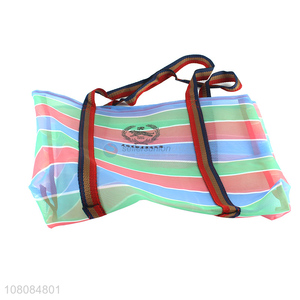 Factory direct sale color mesh bag portable folding storage bag