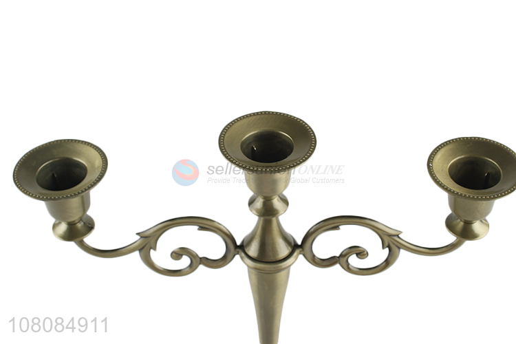 Wholesale metal three-headed candle holder retro candlestick ornaments