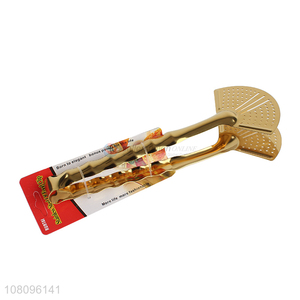 Latest style creative bamboo joint handle fan-shaped food tongs