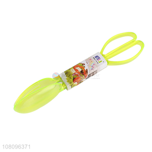 High quality green plastic salad tongs for sale