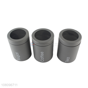 New hot sale 3 pieces metal sugar coffee tea storage jars canisters