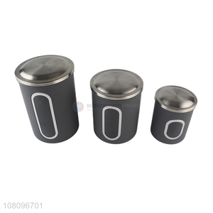 China supplier 3 pieces stainless steel sealed jar set food canisters
