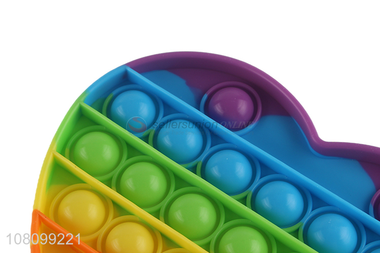 Popular Heart Shape Pop Bubbles Silicone Sensory Fidget Toys