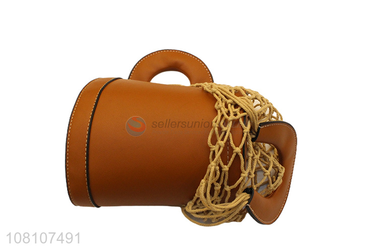 New Design Cord String Bag Pu Hand Bag Fashion Beach Bag