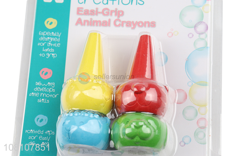 Good selling eco-friendly cute animal crayons wholesale