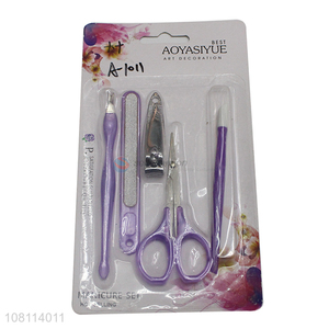 Top quality 5pieces nail beauty tools manicure set for sale