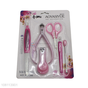 Hot selling plastic nail manicure set for personal care
