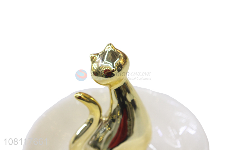 Wholesale ceramic cat ring holder ceramic jewelry dish for women
