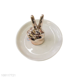 Wholesale creative ceramic ring dish decorative jewelry holder