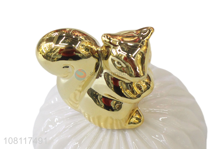 New arrival cute ceramic jewelry box squirrel trinket box