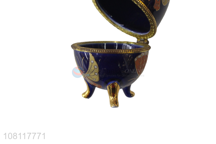 Recent design ceramic jewelry box egg shape trinket case holer