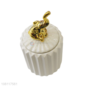 Wholesale ceramic animal jewelry box ring holder candy box