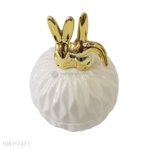 New product ceramic jewelry cases cute bunny jewelry boxes