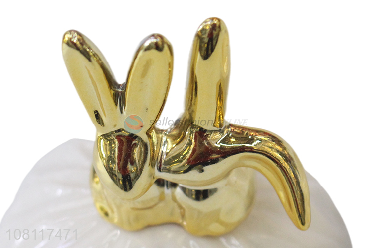 New product ceramic jewelry cases cute bunny jewelry boxes