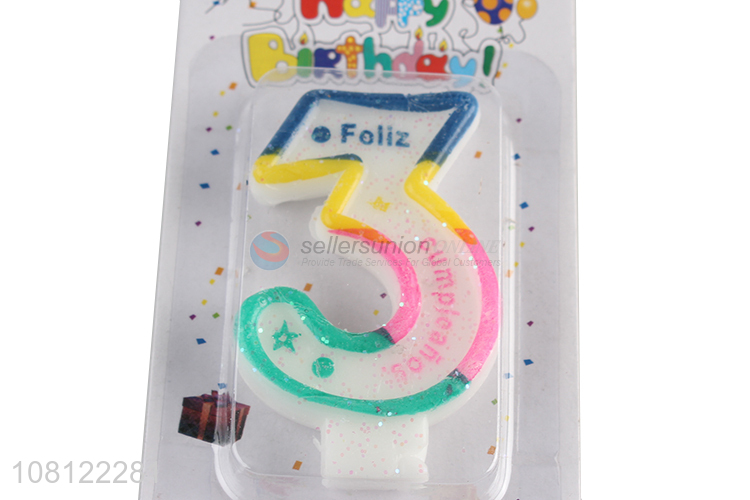 New product multicolor cake decoration number birthday candles