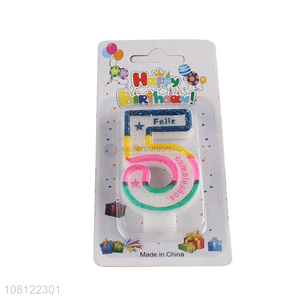Best quality smokeless birthday cake number candle for cake accessories