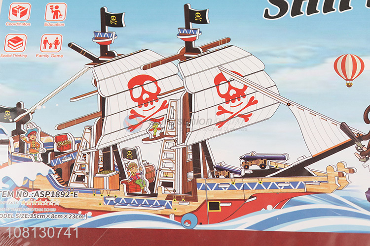 China market 3D educational puzzle cartoon viking ships puzzle