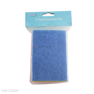 Factory supply 5 pack kitchen scouring pads dishes pots scourer