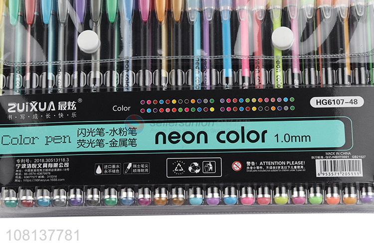 Best selling 48pieces non-toxic stationery highlighter pens